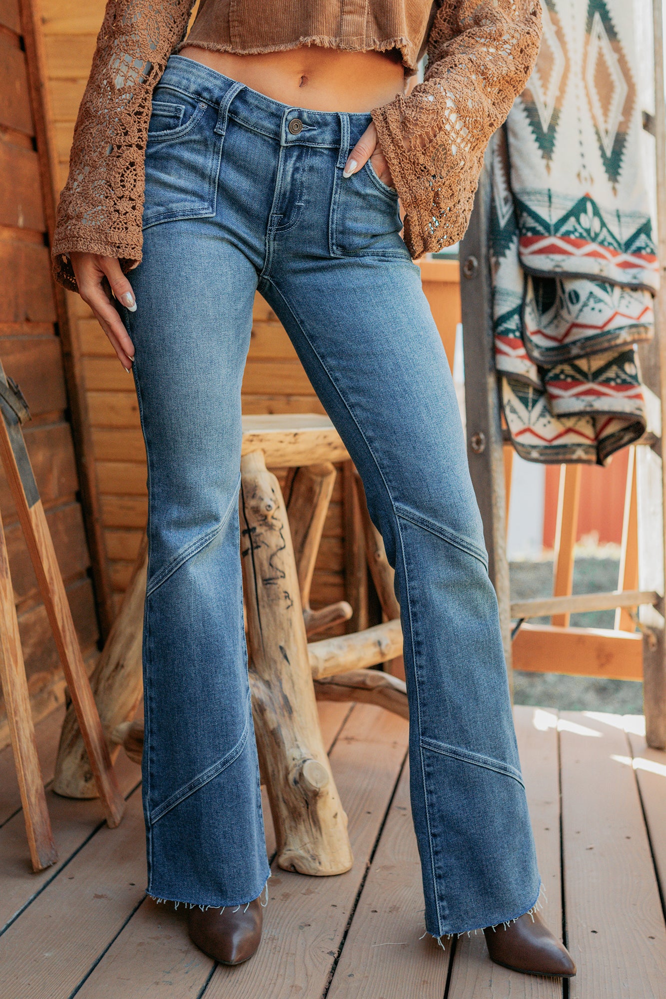 Kyree Low Rise Flare Hidden Brand Jeans (Medium) - NanaMacs