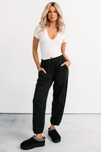 Casual Darling High Rise Jogger Sweatpants (Black) - NanaMacs