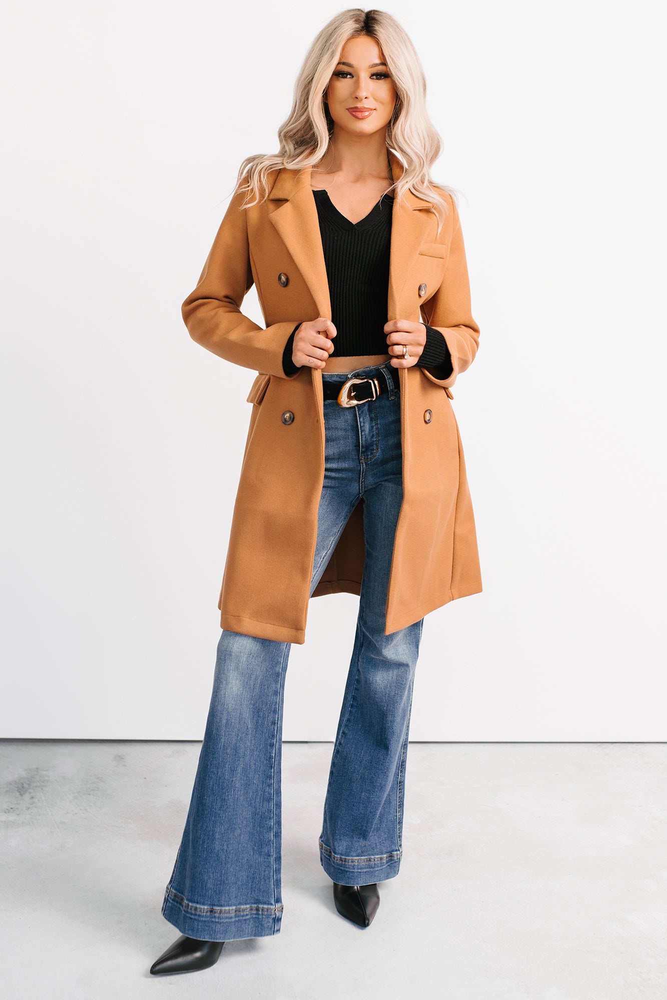 Downtown Drift Button Up Lightweight Coat (Camel) - NanaMacs