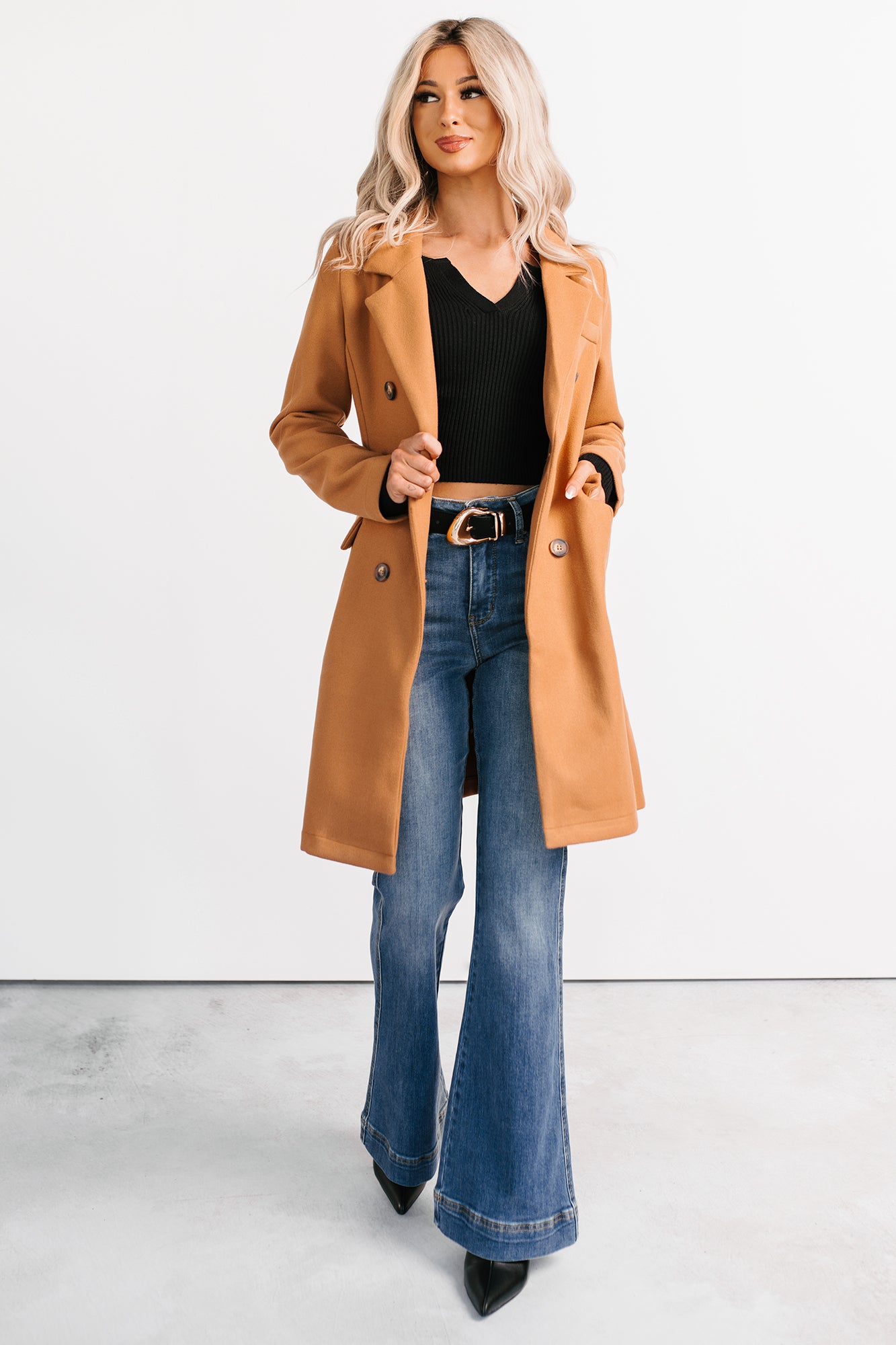 Downtown Drift Button Up Lightweight Coat (Camel) - NanaMacs