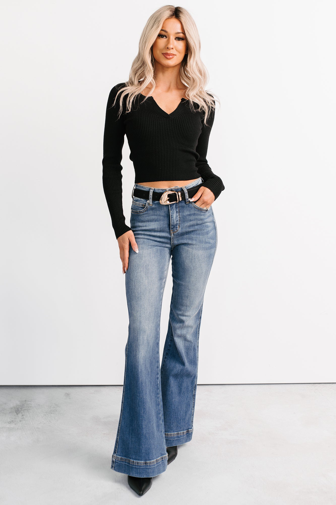 Jensen High Rise Flare Judy Blue Jeans (Medium) - NanaMacs