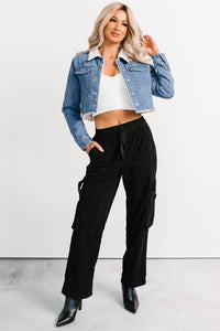 Lester Corduroy Cargo Pants (Black) - NanaMacs