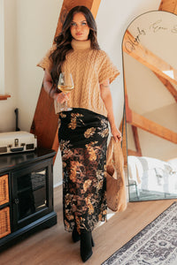 Cozy Escape Short Sleeve Cable Knit Sweater (Taupe) - NanaMacs