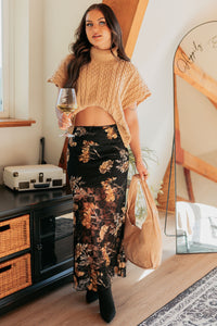 Cozy Escape Short Sleeve Cable Knit Sweater (Taupe) - NanaMacs