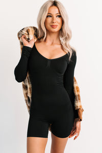 It Figures Bodycon Romper (Black) - NanaMacs