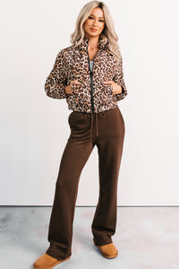 Wildly Warm Leopard Print Puffer Jacket (Camel) - NanaMacs