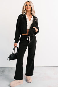 On The Field Fleece High Neck Track Jacket (Black) - NanaMacs