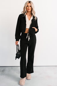 On The Field Fleece High Neck Track Jacket (Black) - NanaMacs