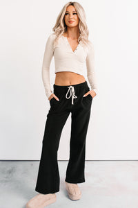 Starstruck Smiles Ribbed Henley Crop Top (Cream) - NanaMacs