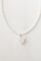 Never Stop Loving You Beaded Heart Necklace (White) - NanaMacs