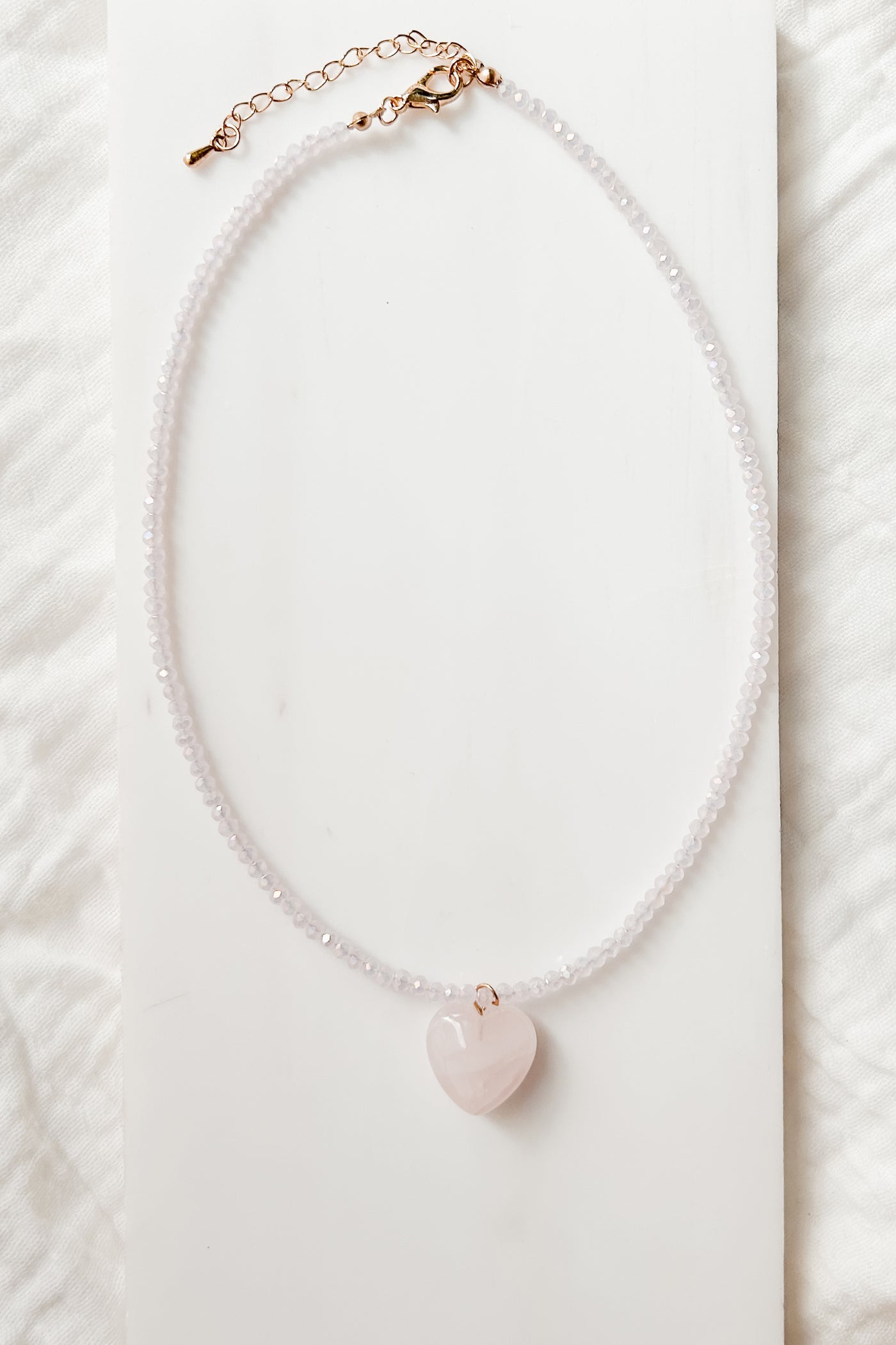 Never Stop Loving You Beaded Heart Necklace (Pink) - NanaMacs