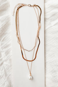 Embracing Elegance Layered Pearl Necklace (Gold) - NanaMacs