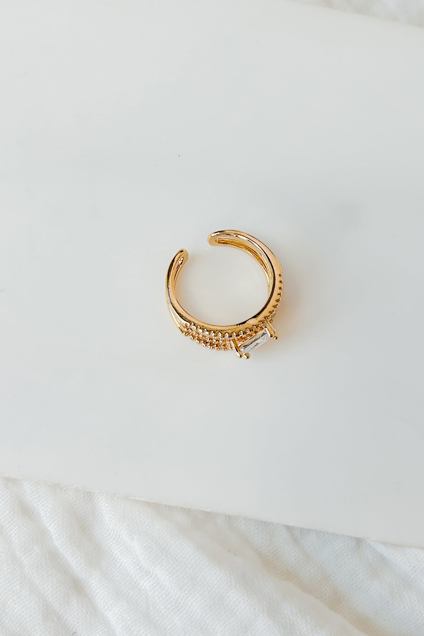 Classy Kate Asymmetric Diamond Ring (Gold) - NanaMacs
