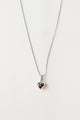 Love Is A Choice Rhinestone Heart Charm Necklace (Silver) - NanaMacs