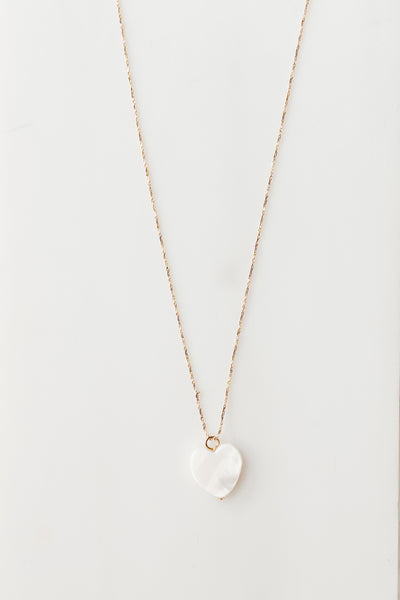 Faithful Heart Gold Dipped Pearl Heart Pendant Necklace (Gold) - NanaMacs