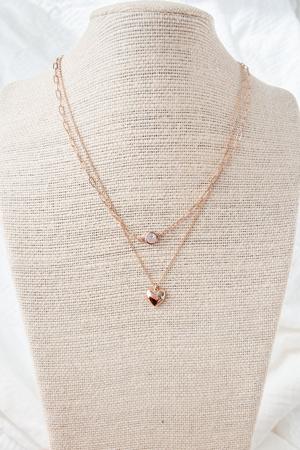 So Much To Say Layered Heart Necklace (Gold) - NanaMacs