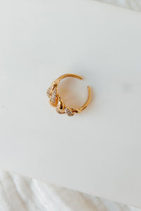 Habitual Spender Crystal Chain Ring (Gold) - NanaMacs