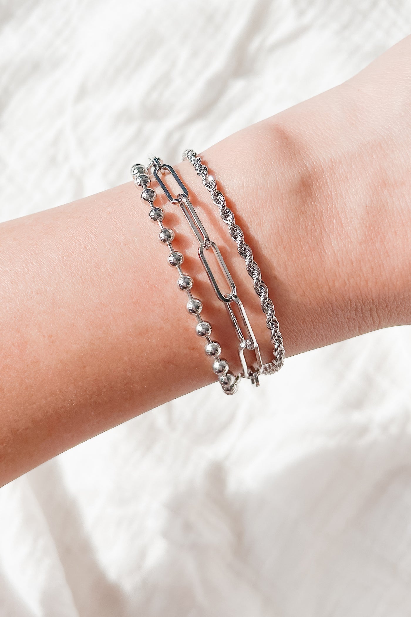 Shackled To You Layered Chain Bracelet (Silver) - NanaMacs