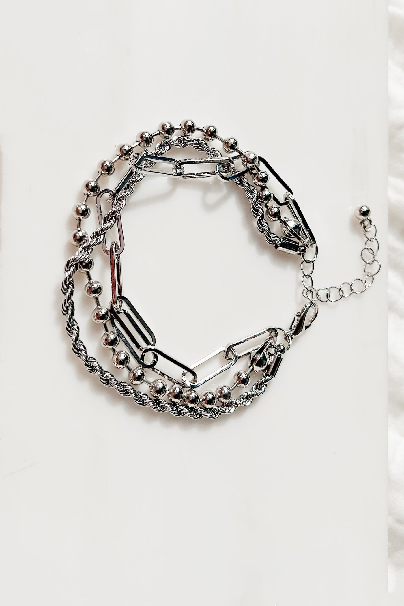 Shackled To You Layered Chain Bracelet (Silver) - NanaMacs