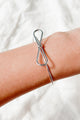 Simply Bow-tiful Knotted Bow Cuff Bracelet (Silver) - NanaMacs