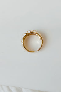 Just Being Cute Textured Ring (White) - NanaMacs