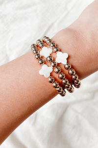 Stacked Ambition Beaded Bracelet Set (Gold) - NanaMacs