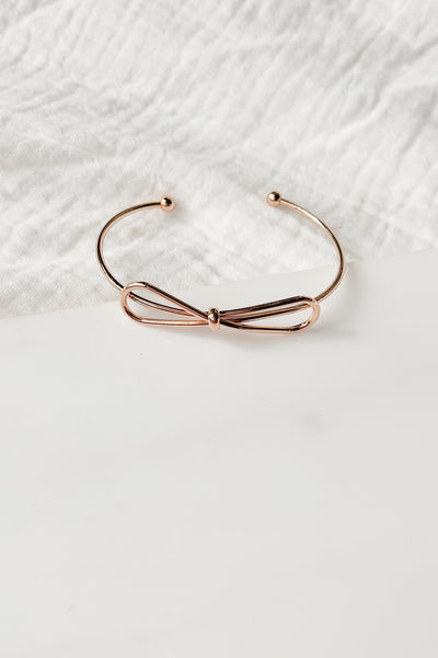 Simply Bow-tiful Knotted Bow Cuff Bracelet (Gold) - NanaMacs