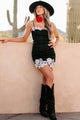 Captured Your Desire Lace Trim Mini Dress (Black/Ivory) - NanaMacs
