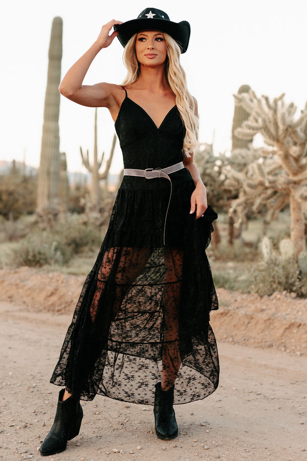 Romantic Nights Lace Maxi Dress (Black) - NanaMacs