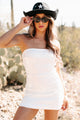 Diva On The Move Iridescent Sequin Mini Dress (White) - NanaMacs