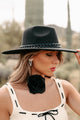 Relentless Spirit Chain Detailed Wide Brim Hat (Black) - NanaMacs