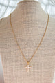 Never Lose Faith Gold Plated Cross Necklace (White) - NanaMacs