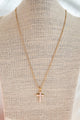 Never Lose Faith Gold Plated Cross Necklace (Pink) - NanaMacs