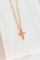 Never Lose Faith Gold Plated Cross Necklace (Pink) - NanaMacs