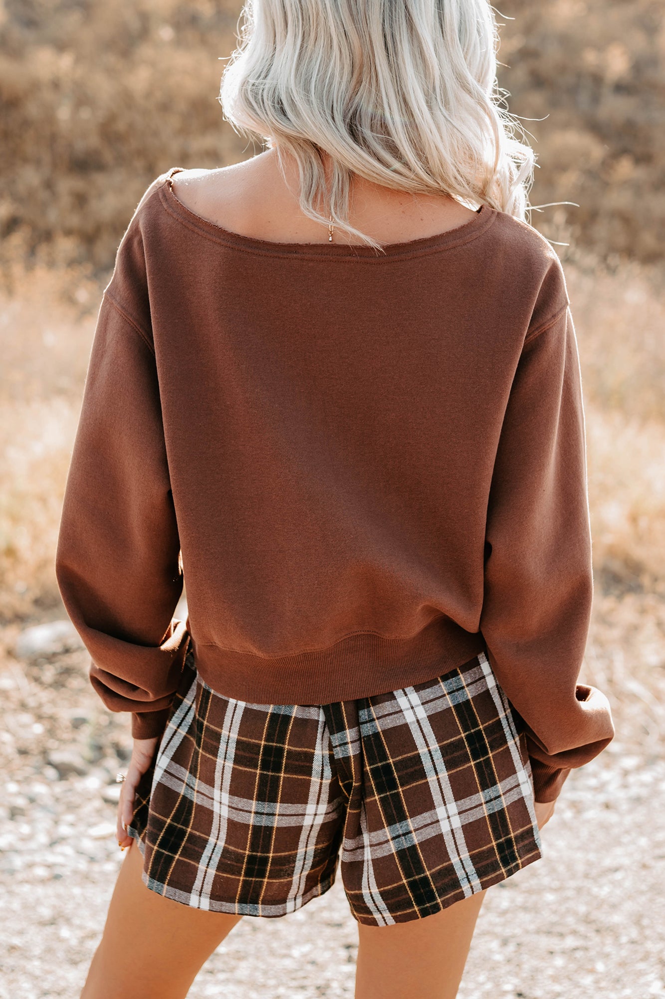 Keep It Sweet Boatneck Pullover Sweatshirt (Chestnut) - NanaMacs