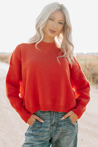 Evening Nest Reverse Stitch Knit Sweater (Red) - NanaMacs