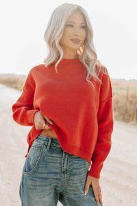Evening Nest Reverse Stitch Knit Sweater (Red) - NanaMacs