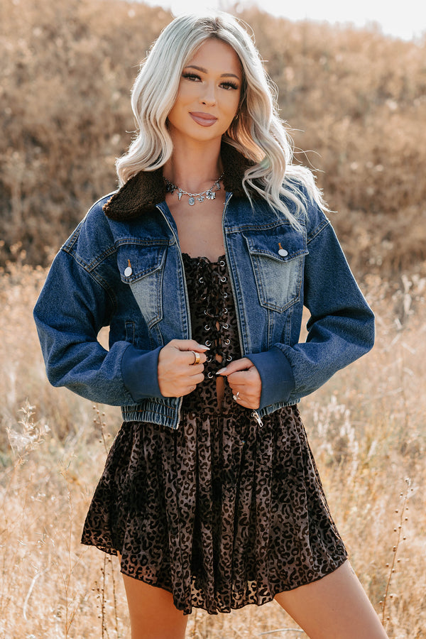 Breaking The Quiet Sherpa Collared Jacket (Denim) - NanaMacs