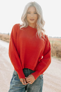 Evening Nest Reverse Stitch Knit Sweater (Red) - NanaMacs