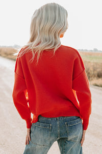 Evening Nest Reverse Stitch Knit Sweater (Red) - NanaMacs