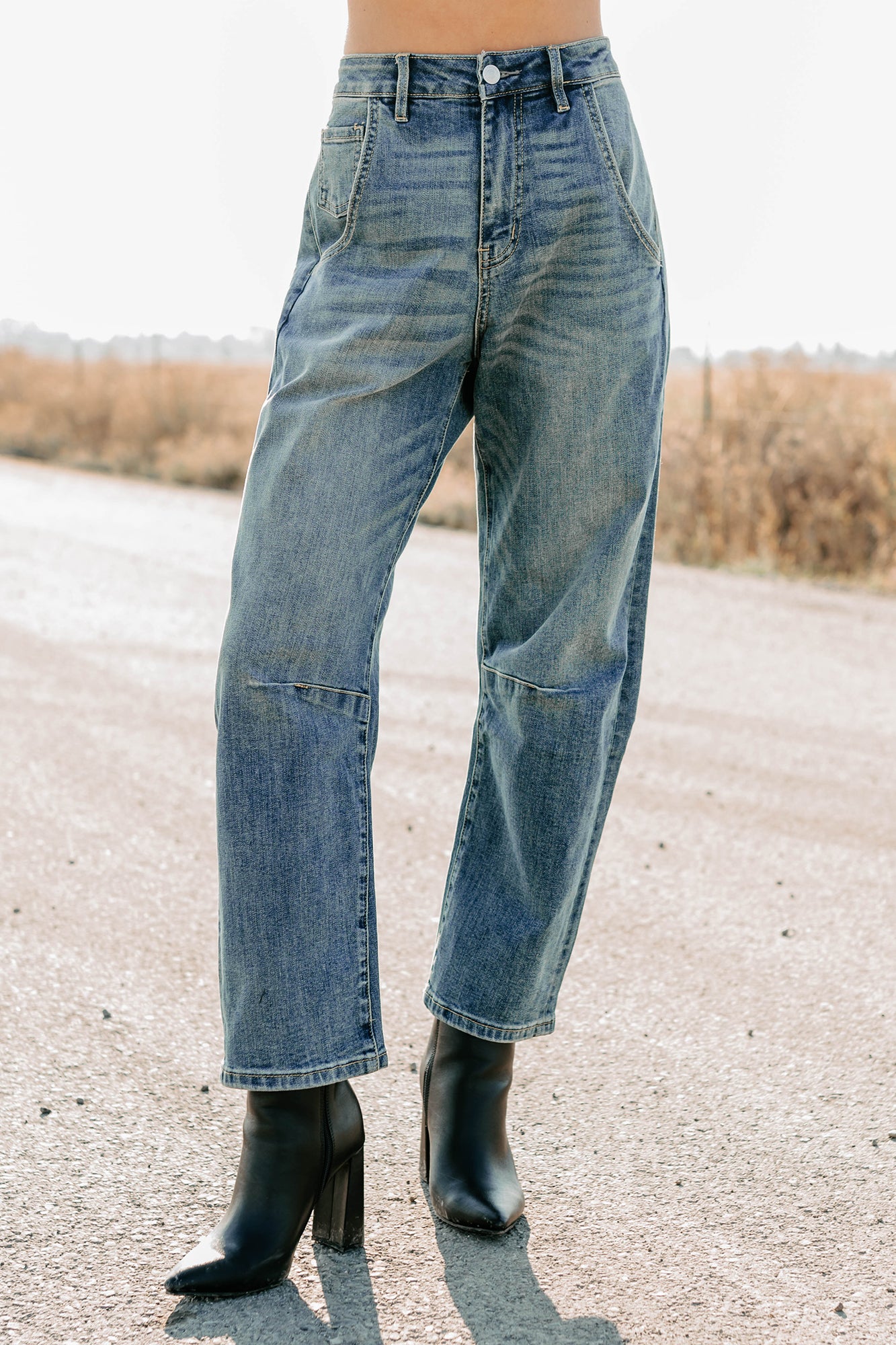 Willy Super High Rise Mica Denim Barrel Jeans (Medium Vintage) - NanaMacs