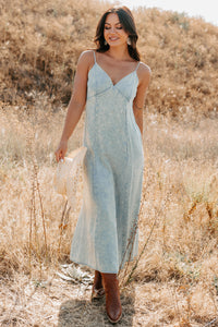 Finally Me Sleeveless Washed Zenana Maxi Dress (Blue Grey) - NanaMacs