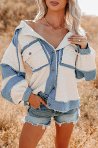 Daydream Date Frayed Quilted POL Jacket (Cream/Multi) - NanaMacs