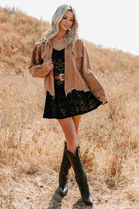 Promise Me Forever POL Corduroy Shacket (Camel) - NanaMacs