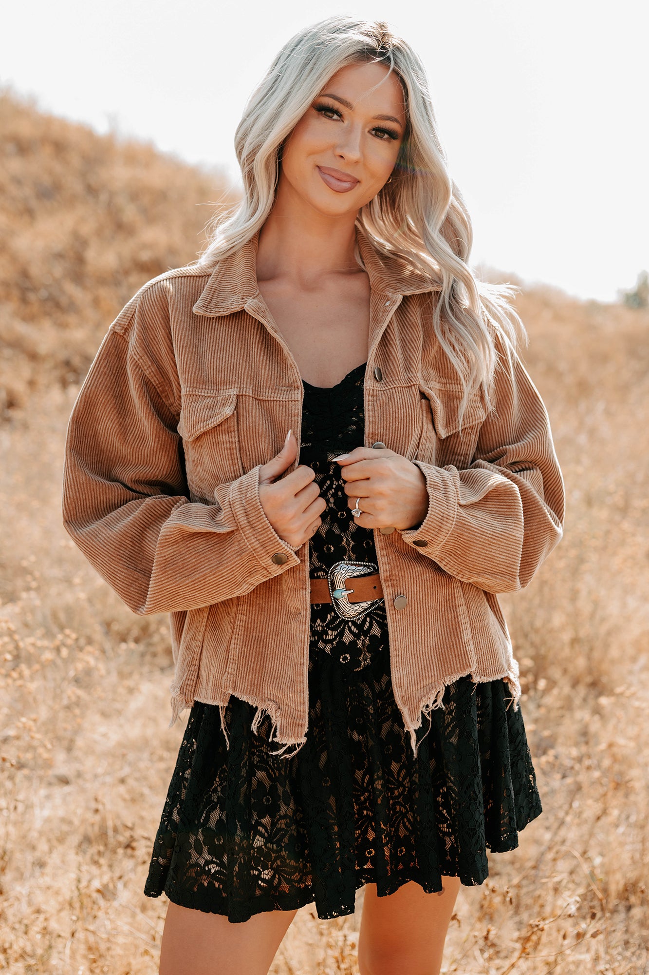 Promise Me Forever POL Corduroy Shacket (Camel) - NanaMacs