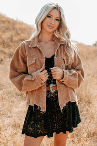 Promise Me Forever POL Corduroy Shacket (Camel) - NanaMacs