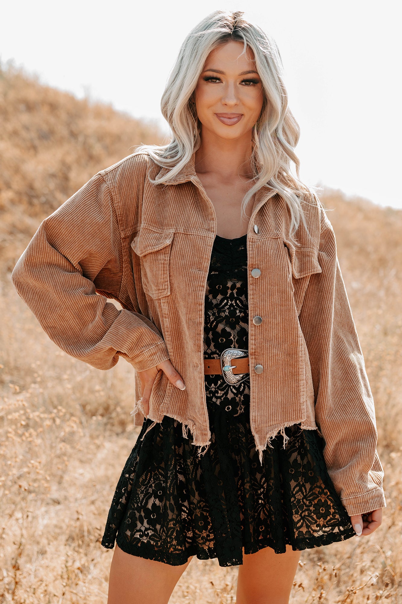 Promise Me Forever POL Corduroy Shacket (Camel) - NanaMacs