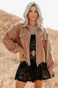 Promise Me Forever POL Corduroy Shacket (Camel) - NanaMacs