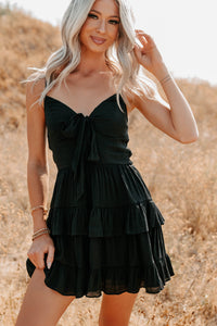 The Chic Life Sleeveless Ruffle Mini Dress (Black) - NanaMacs