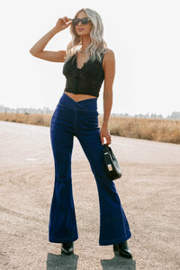 Thora V Waist Signature 8 Flare Jeans (Dark) - NanaMacs